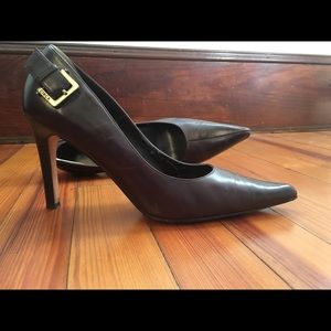 Joan & David dark brown size 9 leather heels